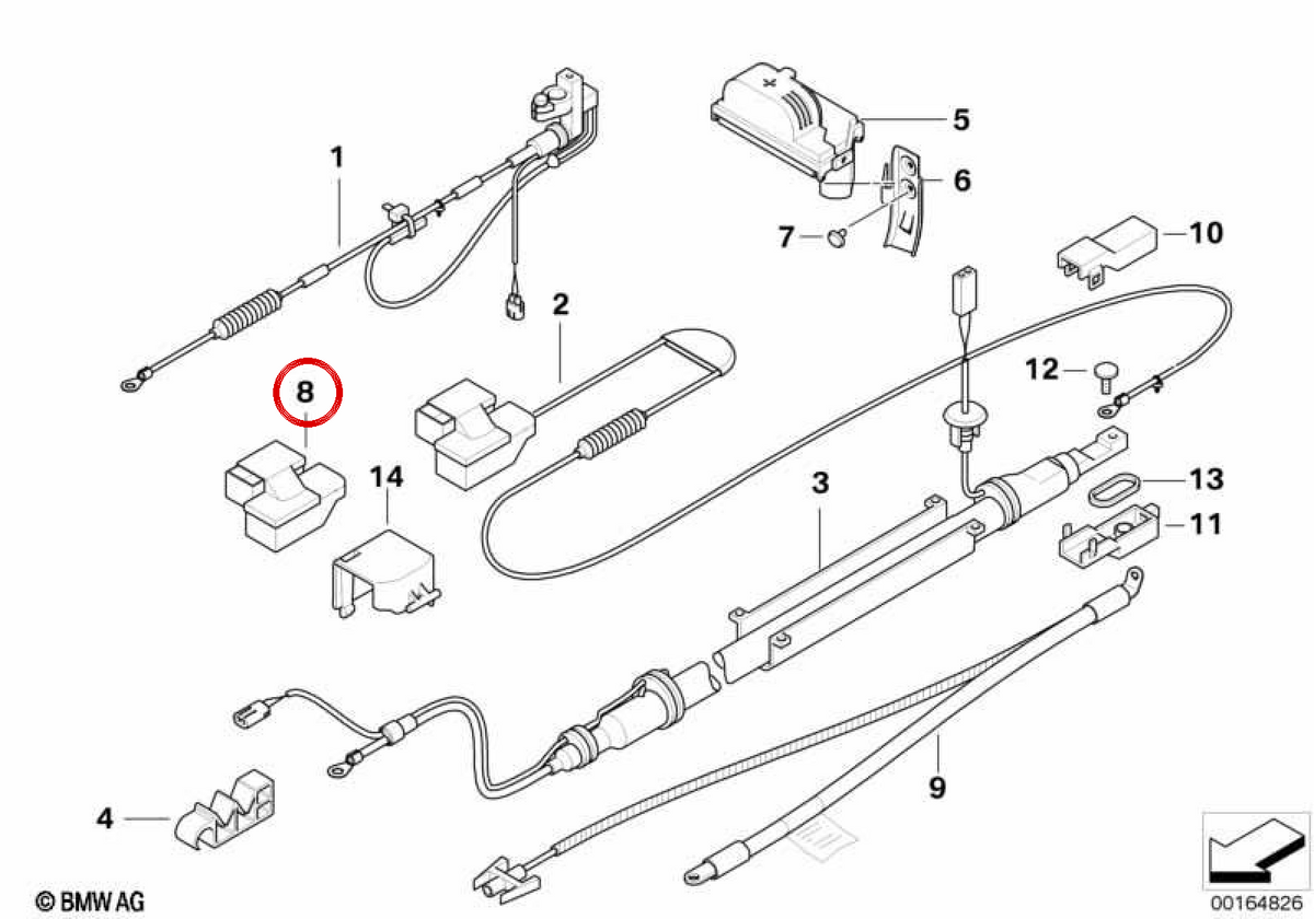 Copertura OEM 61136931519 per BMW E60, E61, E85, E86. BMW originale.