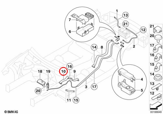 Conducto de cableado OEM 61136932889 para BMW E63, E64. Original BMW.