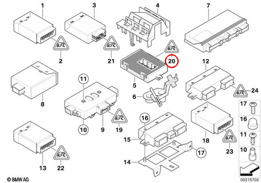 Conector elétrico OEM 61136982267 para BMW E60, E61, E63, E64, E65, E66, E83. BMW genuíno.