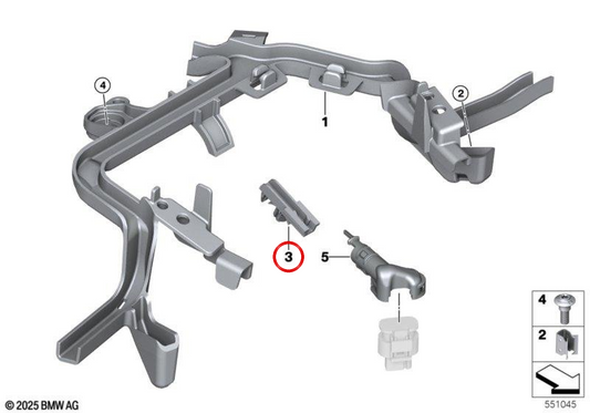 Steckverbinder-Halteclip OEM 61137713658 für BMW Motorräder R 1300 GS, R 1250 GS, R 1250 RT, F 750 GS, F 850 GS, F 900 XR, C 400 GT, C 400 X, CE 04... und mehr. Original BMW Motorrad
