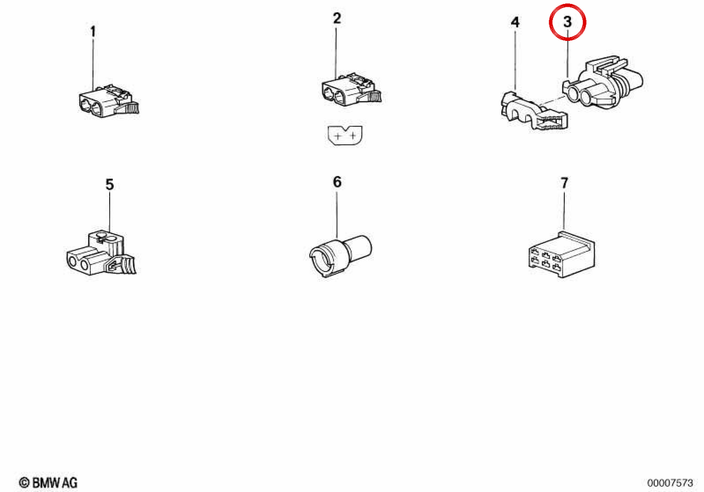 Carcasa de conector negra para BMW E46, E39, E24, E53 (OEM 61138364494). Original BMW