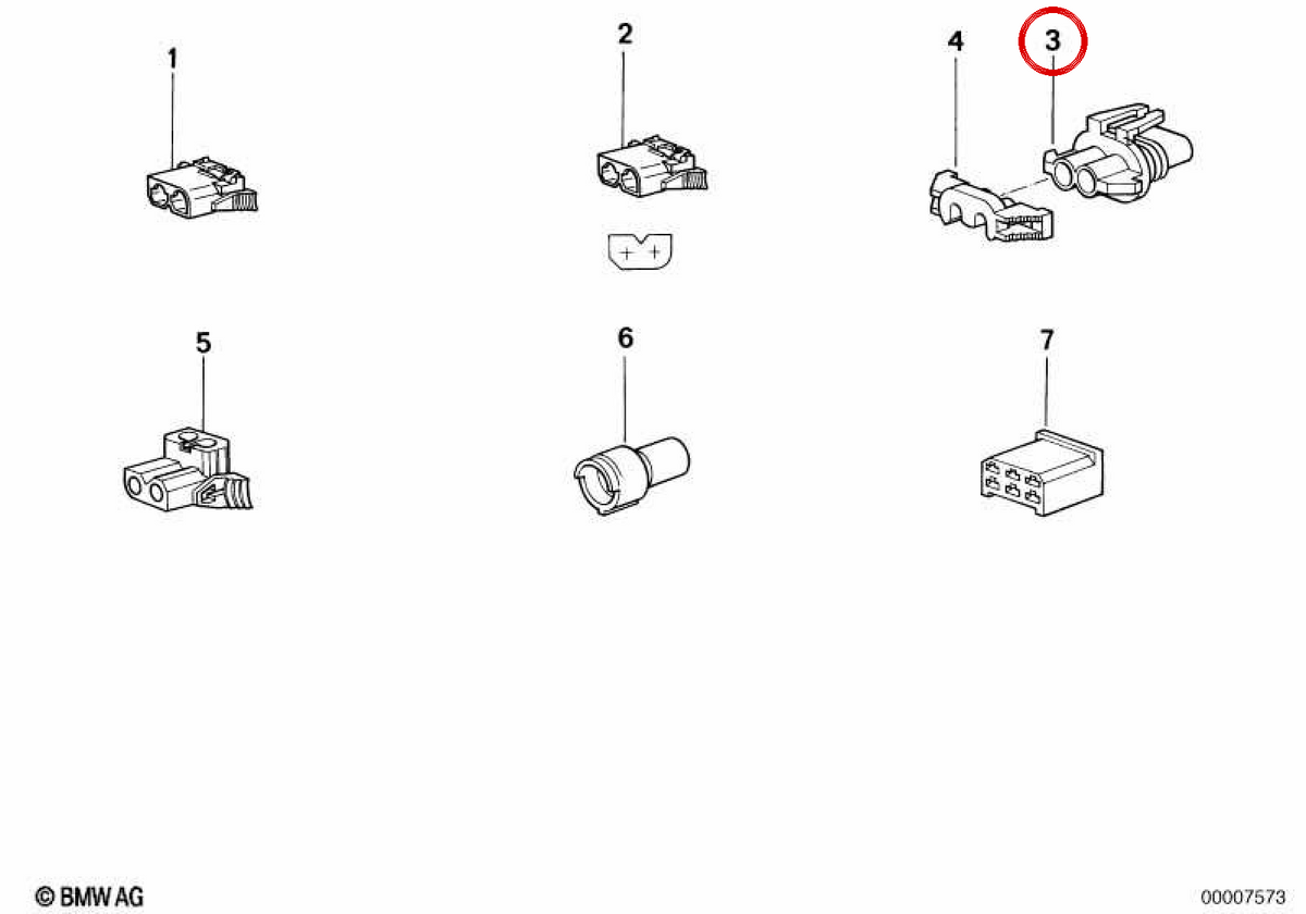 Carcasa de conector negra para BMW E46, E39, E24, E53 (OEM 61138364494). Original BMW
