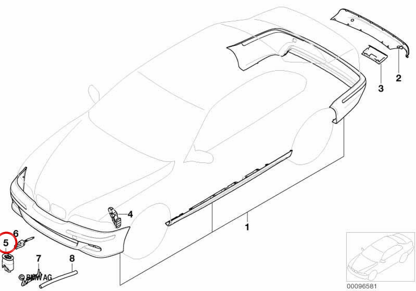 Gray connector housing for BMW 3 Series E36, E46, E90, E90N, E91, E91N, 5 Series E39, E60, E61, 6 Series E24, E63, E64, 7 Series E32, X3 E83, E83N, Genuine BMW.