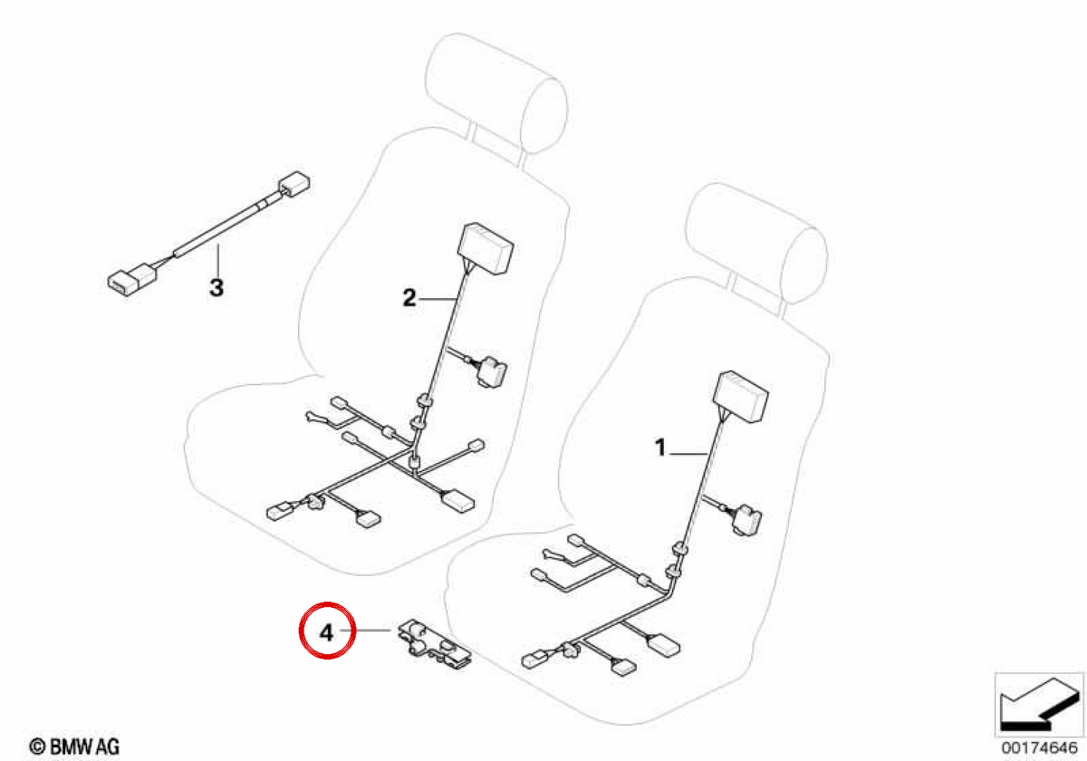 Soporte de cable OEM 61138365543 para BMW E39, E38. Original BMW.