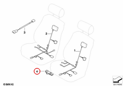 Soporte de cable OEM 61138365543 para BMW E39, E38. Original BMW.