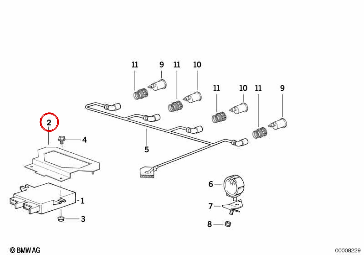 OEM PDC Control Unit Support 61138366186 für BMW E36, E31. Original BMW.