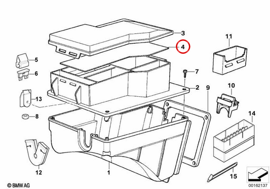 Klebstoffetikett für Sicherungsbox OEM 61138367926 für BMW E36. Original BMW.