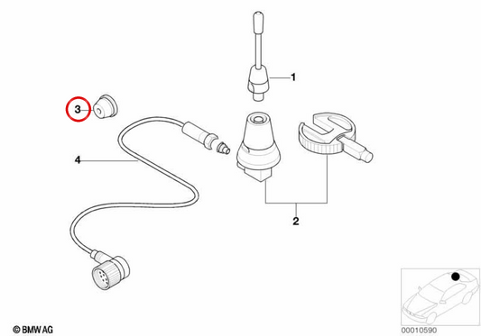 Pasamuros de goma OEM 61138377715 para BMW E36. Original BMW.