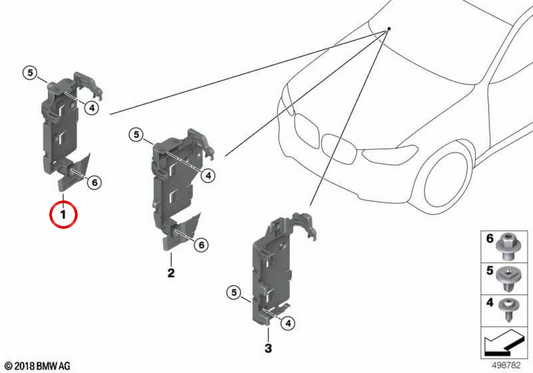 Support OEM BDC 61138780751 pour BMW G05, G06, G07. BMW d'origine.