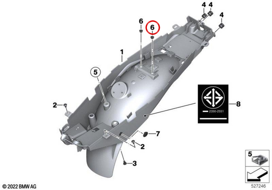 Tapón de cierre OEM 61139217729 para BMW F10, F11, F06, F12, F13. Original BMW.