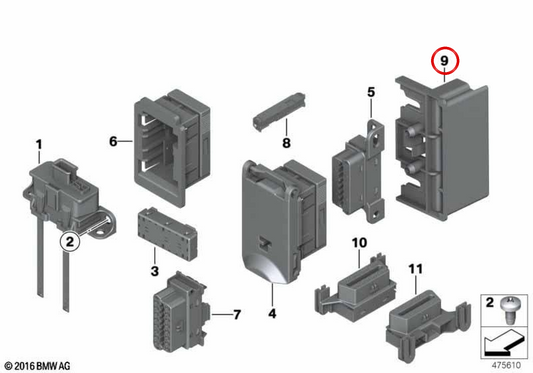 Apoio para os pés do lado do motorista Suporte OBD OEM 61139306904 para MINI F56, F55, Clubman F54, Countryman F60... e muito mais. MINI originais.