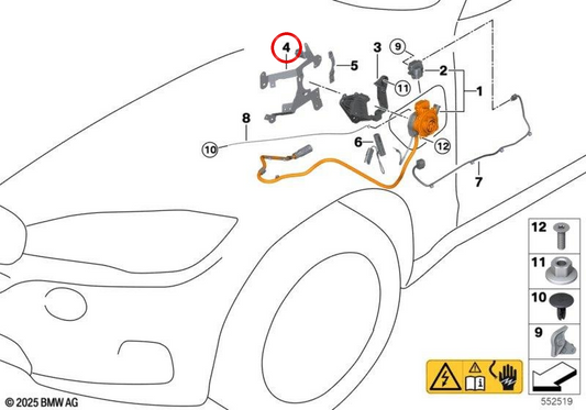 Soporte de fijación OEM 61139368395 para BMW F15. Original BMW.