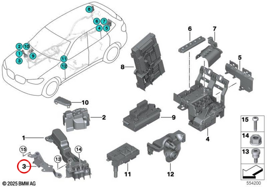 Supporto (Halter) OEM 61139391843 per BMW G01, G08, F97, G02, F98. BMW originale.