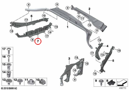 Lower Right Coading OEM 61139396993 for BMW G01, G08, F97, G02, F98. Original BMW.