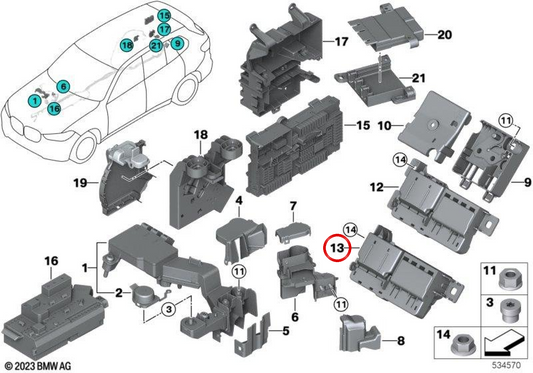 Unidad de distribución trasera OEM 61145A584A9 para BMW X5 G05 LCI, XM G09. Original BMW.