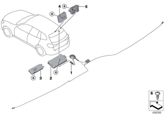 AM/FM antenna amplifier for BMW X4 F98, G02 (OEM 65206840262). Genuine BMW