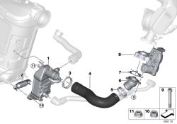 Adaptador de escape OEM 11718589998 para MINI F56, F55, Clubman F54, Cabrio F57, Countryman F60... y más. Original MINI.