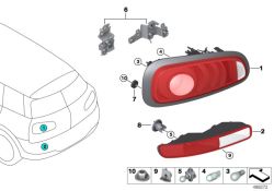 Piloto trasero derecho OEM 63217352156 para MINI Clubman F54 (2015-2017). Original MINI.