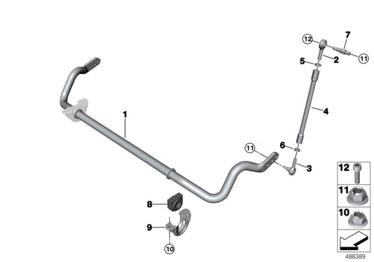 Silentblock estabilizador 30,4 mm OEM 31358431270 para BMW E46,E83,E85,E86,Z4,X3. Pieza original BMW.