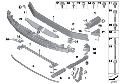 Amortiguador superior OEM 51117342437 para BMW F48 (X1 sDrive16d, 18i, 20i, xDrive20d, xDrive25i). Original BMW.