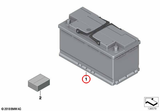 Batteria AGM 70Ah OEM 61216805461 per BMW E81, E82, E87, E88, F20, F21, F30, F31, G20, G21, E90, E91, E92, E93, F10, F11, G30, G31 e MINI R56, R57, F54, F55, F56, F57, F60. BMW e MINI originali.