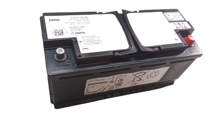 Batería AGM OEM 61217604808 para BMW G20, G30, F10, X5, X6... y más. Original BMW.