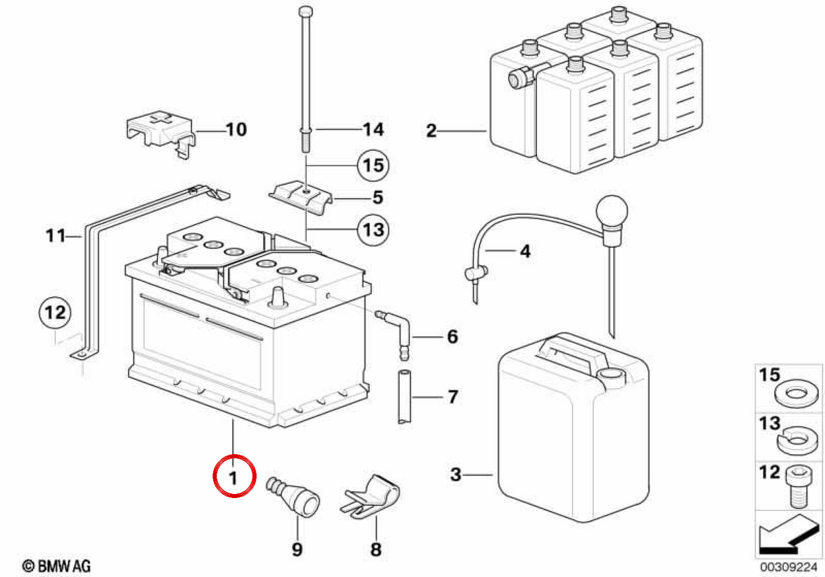 BATTERY 80AH OEM 61217604816 FOR BMW {E36, E38, E39, E46, E53, E81, E82, E83, E84, E85, E86, E87, E88, E89, E90, E91, E92, E93} and Mini {F55, F56, R50, R55, R56, R57, R58, R59, R60, R61}. Original BMW und Mini.