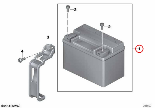 AGM OEM Battery 61218389127 Pour les motos BMW S 1000 R, S 1000 XR, F 750 GS, F 850 ​​GS ... et plus. BMW original Motorrad.