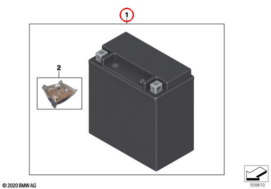 Batteria AGM ETX30 OEM 61218414924 per moto BMW R 18, R 18 Classic, R 18 B, R 18 Transcontinental. BMW Motorrad originale.