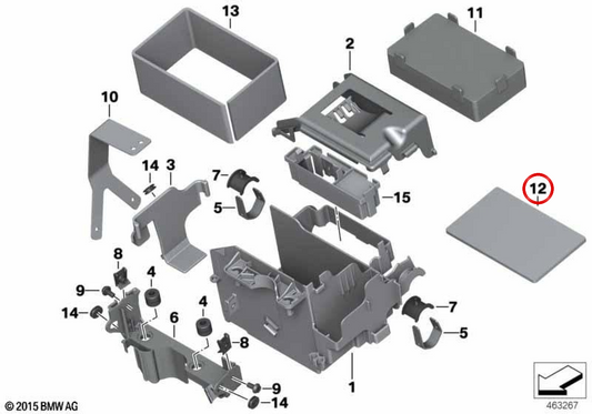 Plaque décalée OEM 61218522878 pour motos BMW R1200GS Adventure, R1200RT, R1200R, R1200RS. BMW Motorrad d'origine.