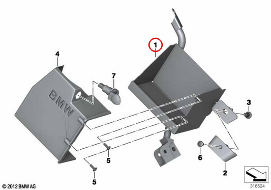 Support de batterie supplémentaire OEM 61218527963 pour BMW Motorrad F800GT, F800S, F800ST. BMW Motorrad d'origine.