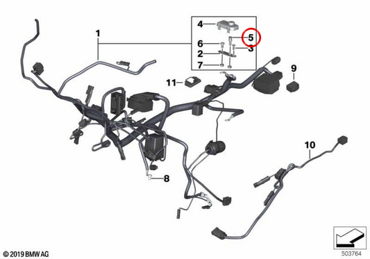 Starting support point with external help OEM 61218537798 for BMW motorcycles R1200GS, R1250GS, R nineT... and more. Original BMW Motorrad.