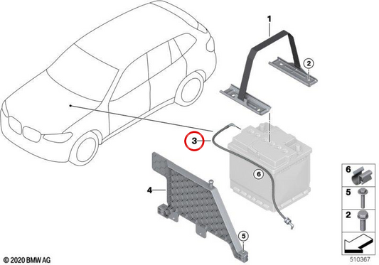 Tubo de desgasificación de batería OEM 61218714923 para BMW G08. Original BMW.