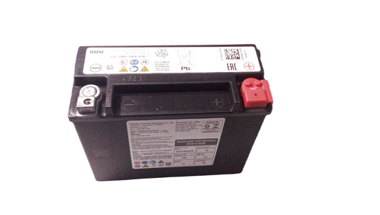 AGM 20AH OEM Battery 61219321815 pour BMW I3 (modèles I01 60AH et 120AH, avec et sans Rex, production 2013-2022). Compatible uniquement avec les versions AGM. BMW d'origine.