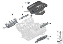 Cubierta acústica cárter cigüeñal cilindros 5-8 OEM 11149454133 para BMW G30, G31, G11, G12, G14, G15, G16, X5 G05, X6 G06, X7 G07... y más. Original BMW.