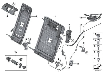 Gancho de cierre derecho OEM 52207422640 para BMW X3 G01, X3 M F97, X4 G02, X4 M F98... y más. Original BMW.