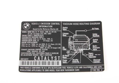 Adhäsive Tage -Emissionen 71227502586 für BMW E46, E39. Original BMW.