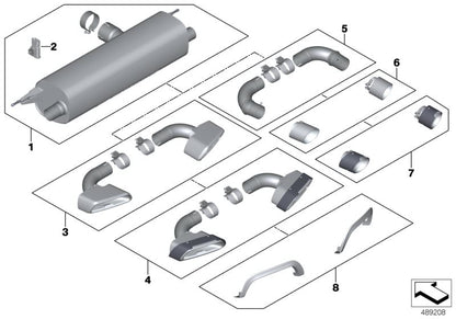 Embellecedores traseros M Performance OEM 51122449945 para BMW G32 {620d, 620d xDrive, 630d, 630d xDrive, 630i}. Original BMW.