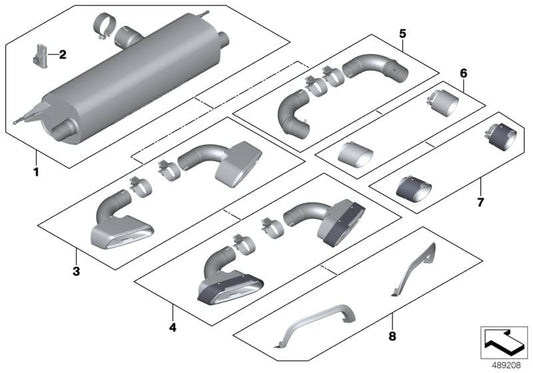 Embellecedores traseros M Performance OEM 51122449945 para BMW G32 {620d, 620d xDrive, 630d, 630d xDrive, 630i}. Original BMW.