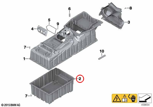 Hochvolt-Akkugehäuse unter OEM 61278525560 für BMW Motorrad C evolution (K17). Original BMW Motorrad.