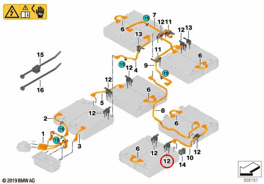 Guide de câblage OEM 61278697681 pour BMW G05, G06. BMW d'origine.