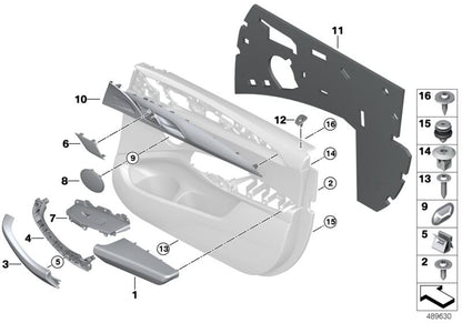 Embellecedor puerta delantera izquierda OEM 51417936701 para BMW G01, G02. Pieza original BMW.
