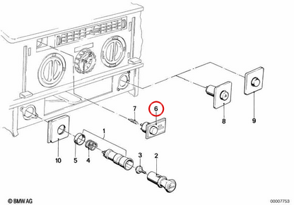 Interruttore Luna termico OEM 61311361365 per BMW E24. BMW originale.