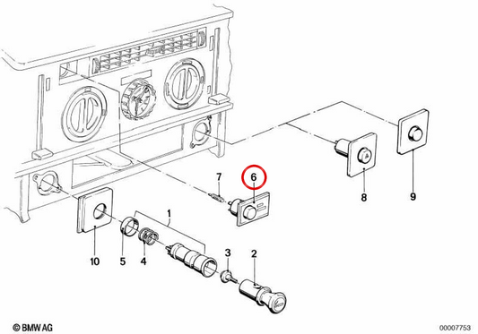 Interruptor de luneta térmica OEM 61311361365 para BMW E24. Original BMW.