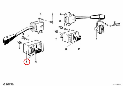 OEM light switch 61311372026 for BMW E23. Original BMW.