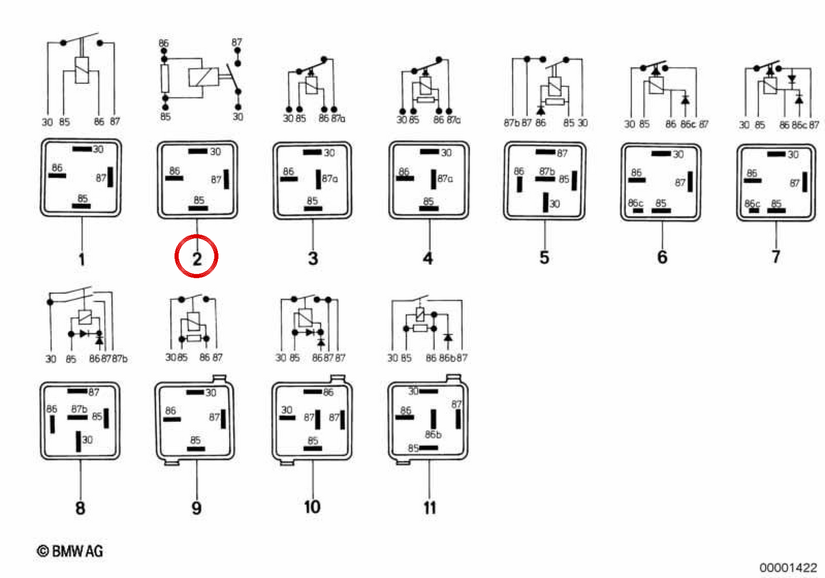 Relé OEM 61311373588 para BMW E21, E30, E12, E28, E24, E23. BMW genuíno.