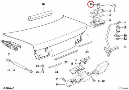 Clipe de microinterruptor OEM 61311374027 para BMW E36, E34, E39, E32, E31. BMW genuíno.