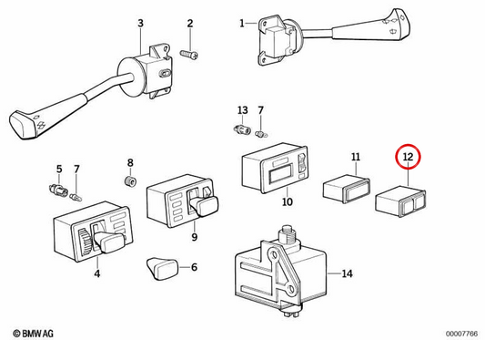 Antiniebla/fendinebbia dell'interruttore della luce posteriore per BMW E30, E28 (OEM 61311380312). BMW originale