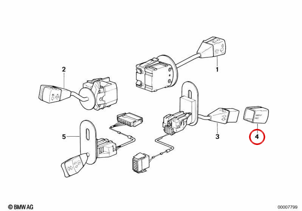 OEM speed control button 61311382073 for BMW E31, E32, E34. Original BMW.