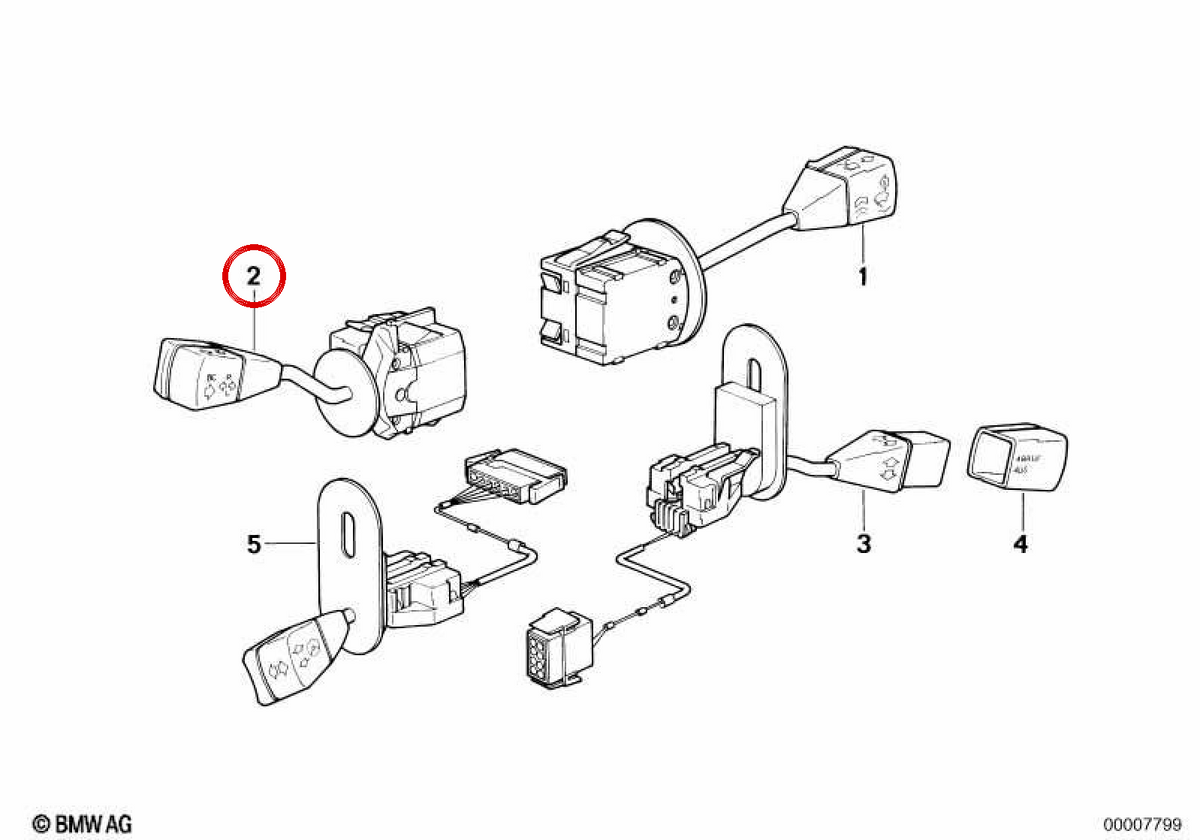 Light and intermittent control OEM 61311383103 for BMW E31. Original BMW.